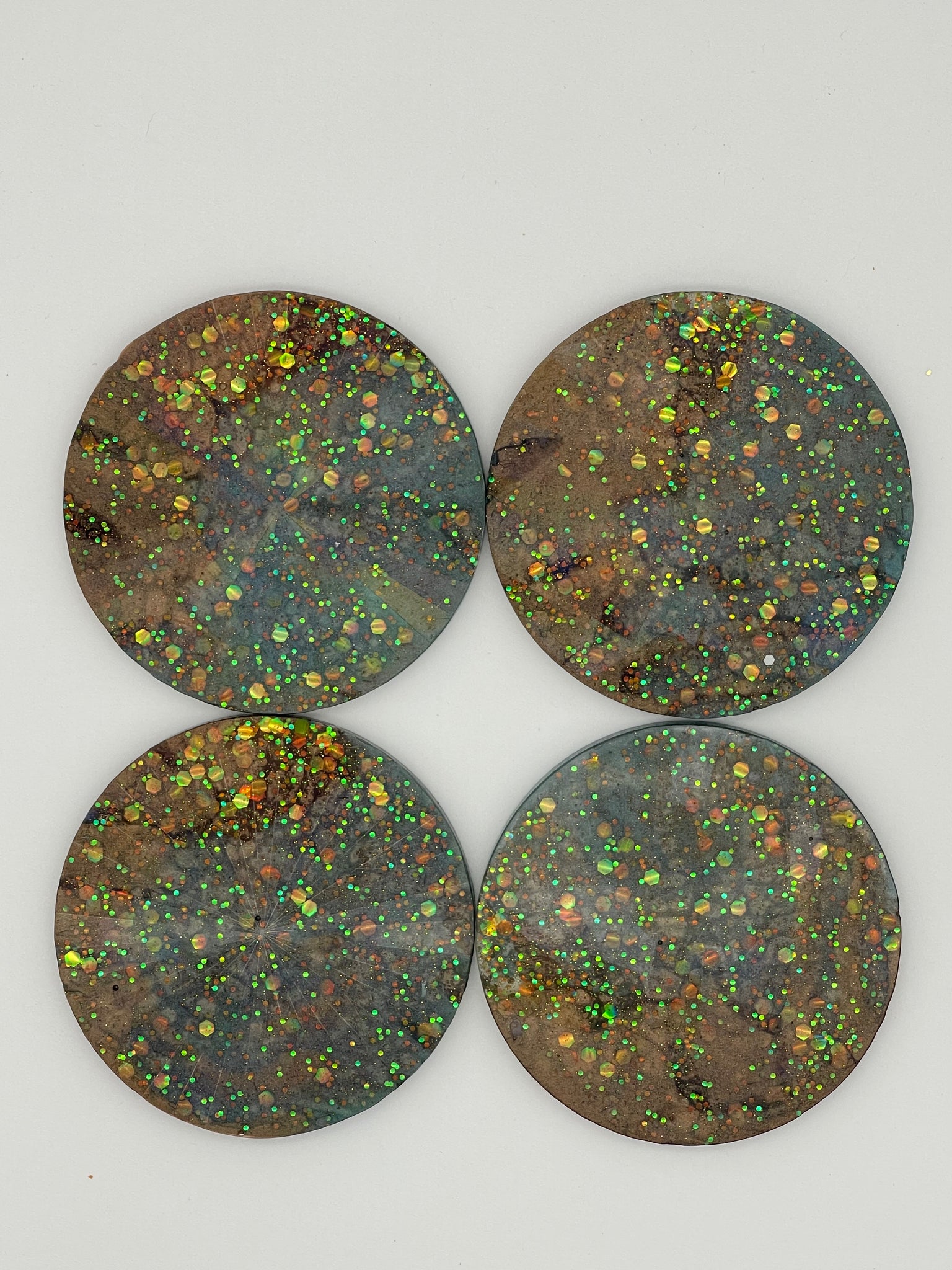 Resin Holographic Coaster Set of Four