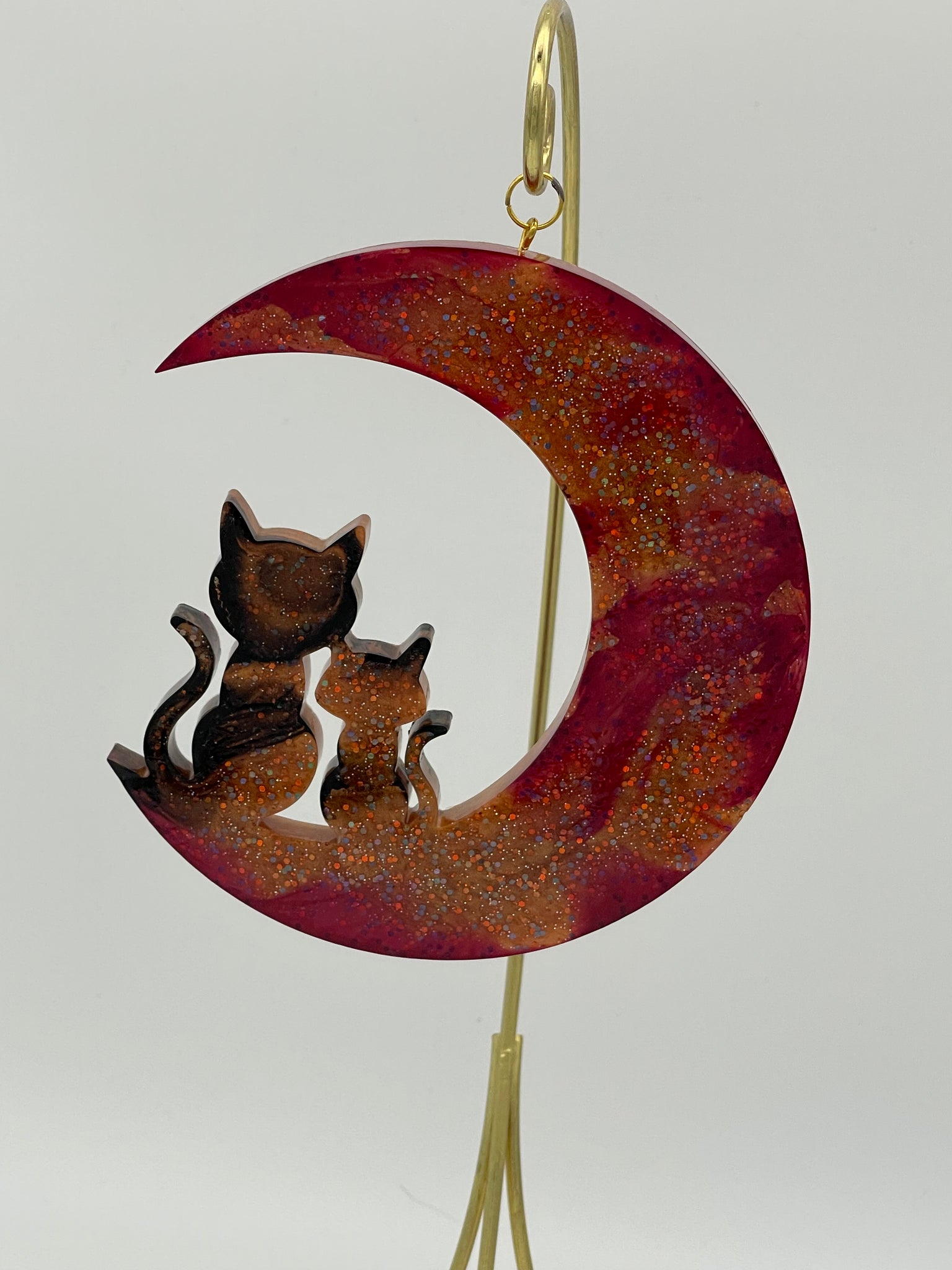 Resin Moon Cat Suncatcher