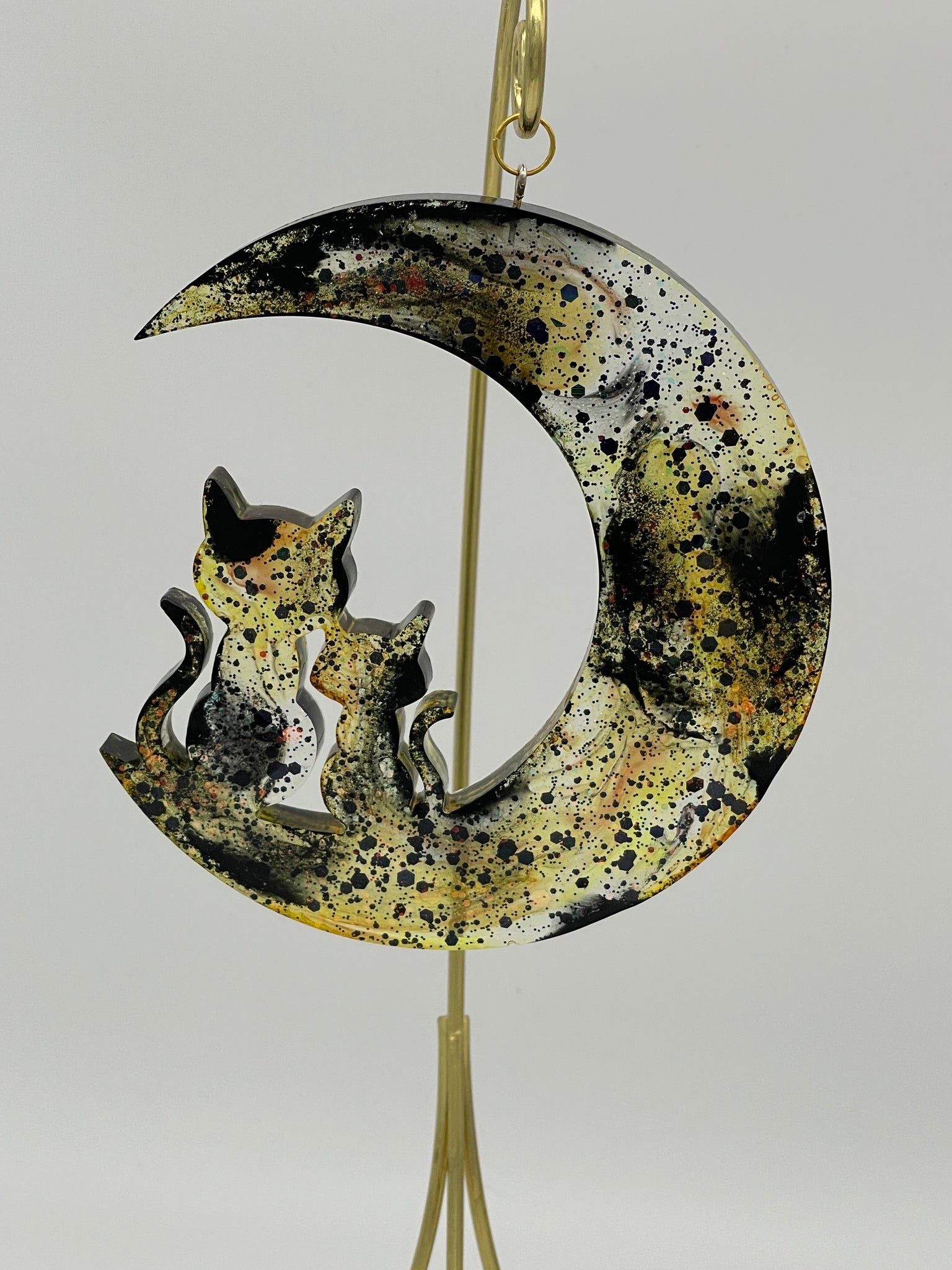 Resin Moon Cat Suncatcher