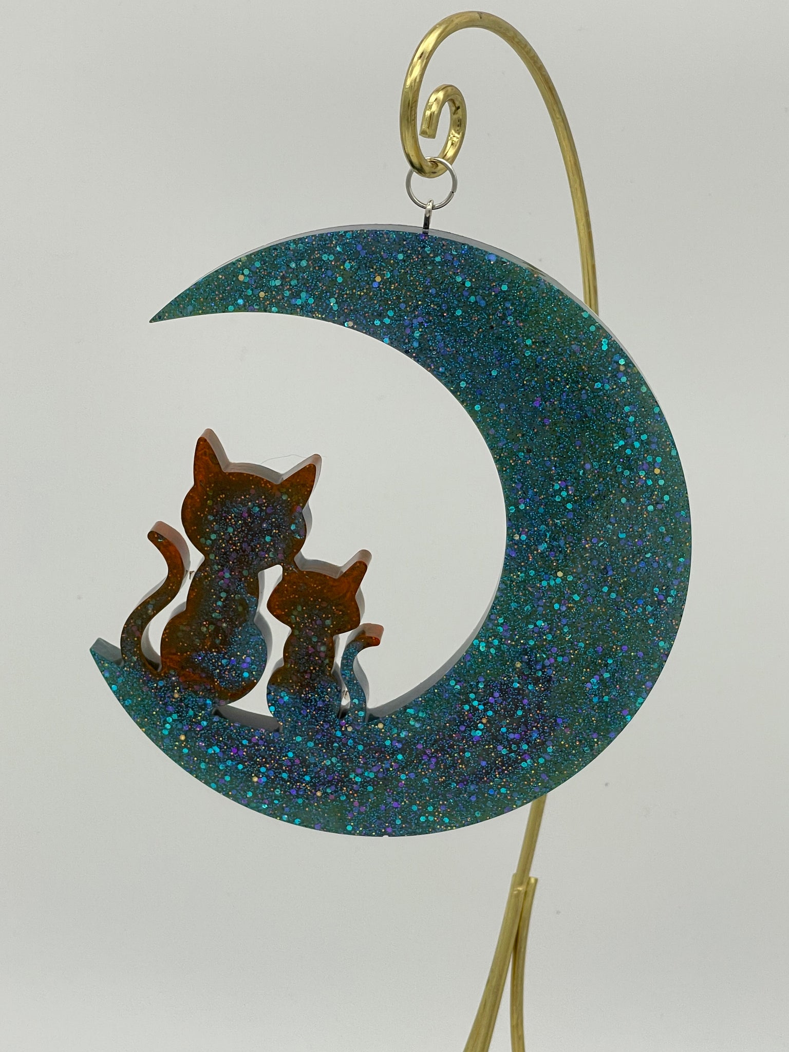 Resin Moon Cat Suncatcher