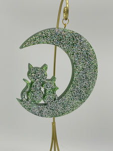 Resin Moon Cat Suncatcher