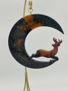 Resin Moon Reindeer Suncatcher