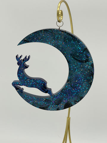 Resin Moon Reindeer Suncatcher