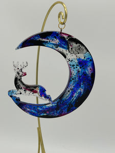 Resin Moon Reindeer Suncatcher