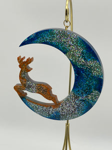 Resin Moon Reindeer Suncatcher