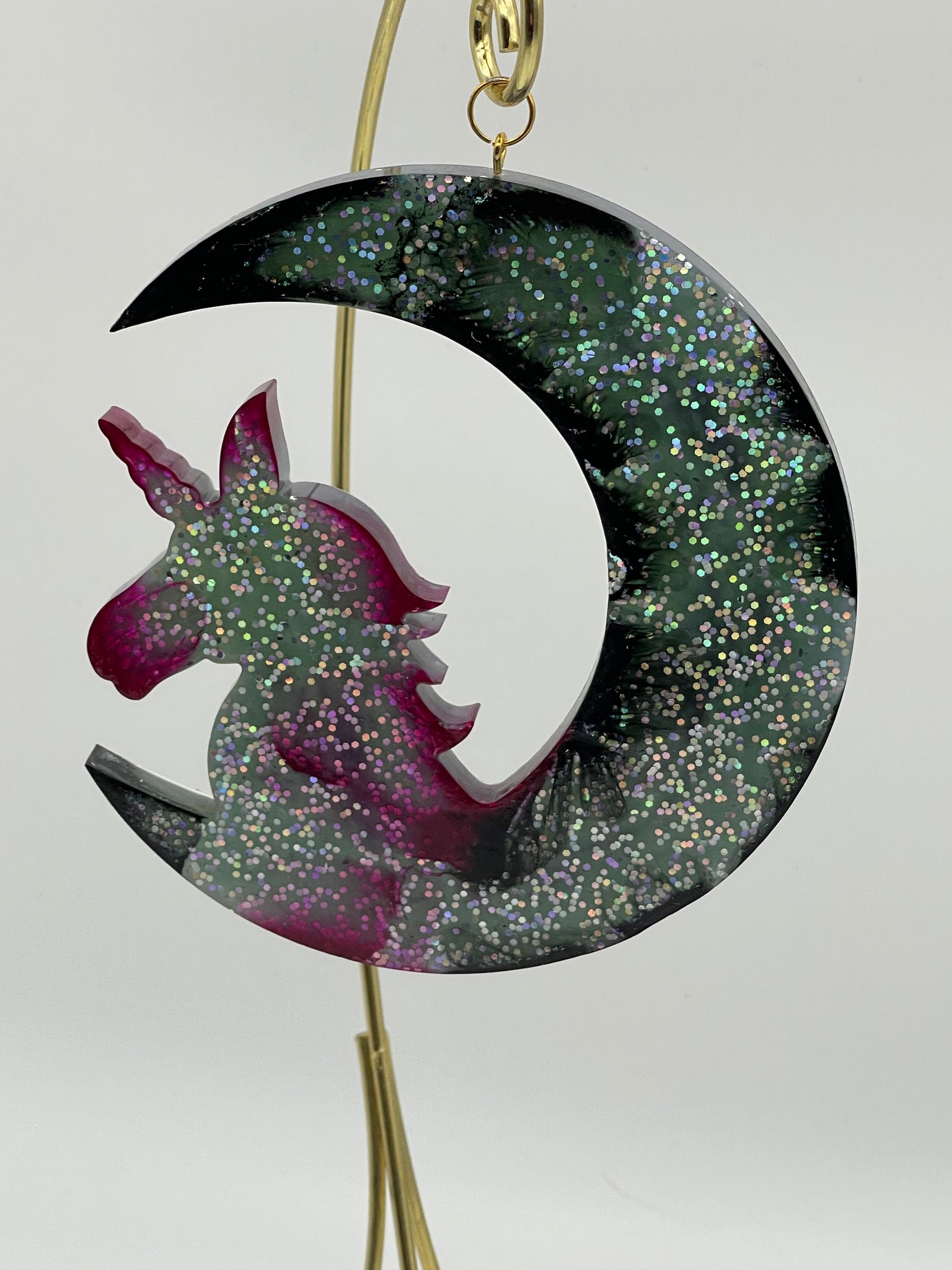 Resin Moon Unicorn Suncatcher