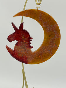 Resin Moon Unicorn Suncatcher