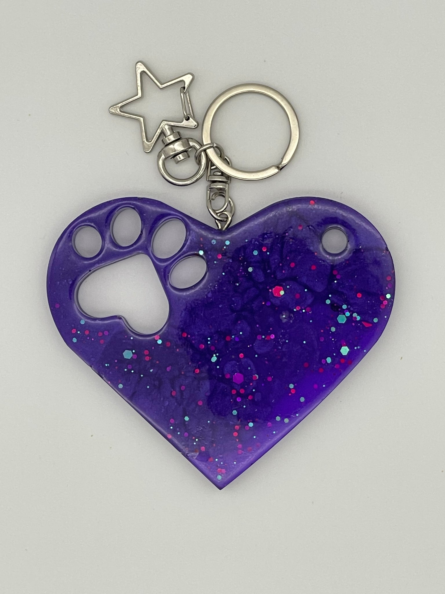 Resin Paws on Your Heart Keychain