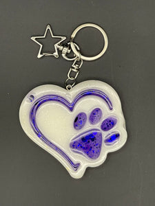 Resin Paws on Your Heart Keychain