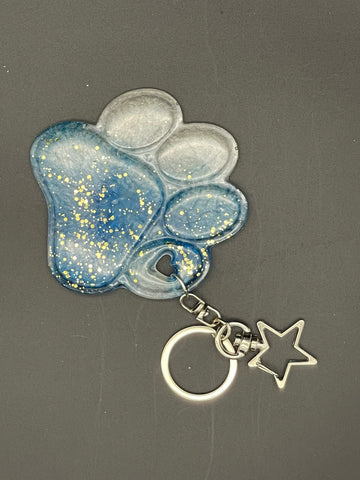 Resin Paw Print Keychain