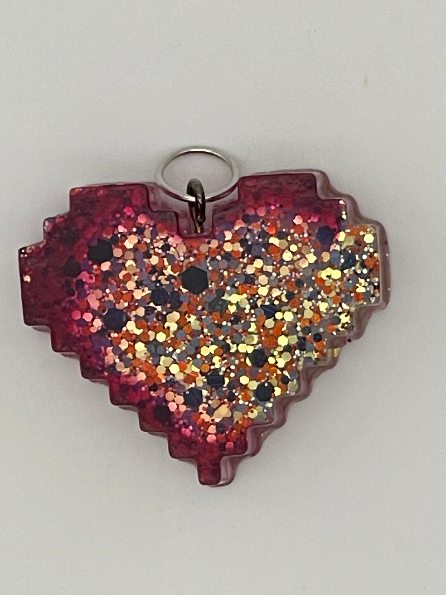 Resin Digital Heart Pendant