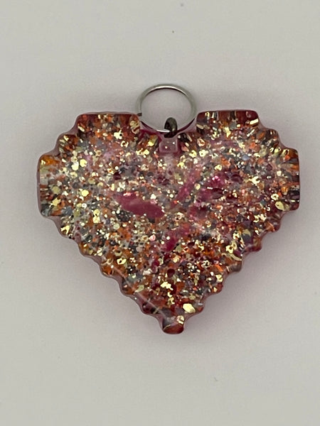 Resin Digital Heart Pendant