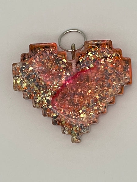 Resin Digital Heart Pendant