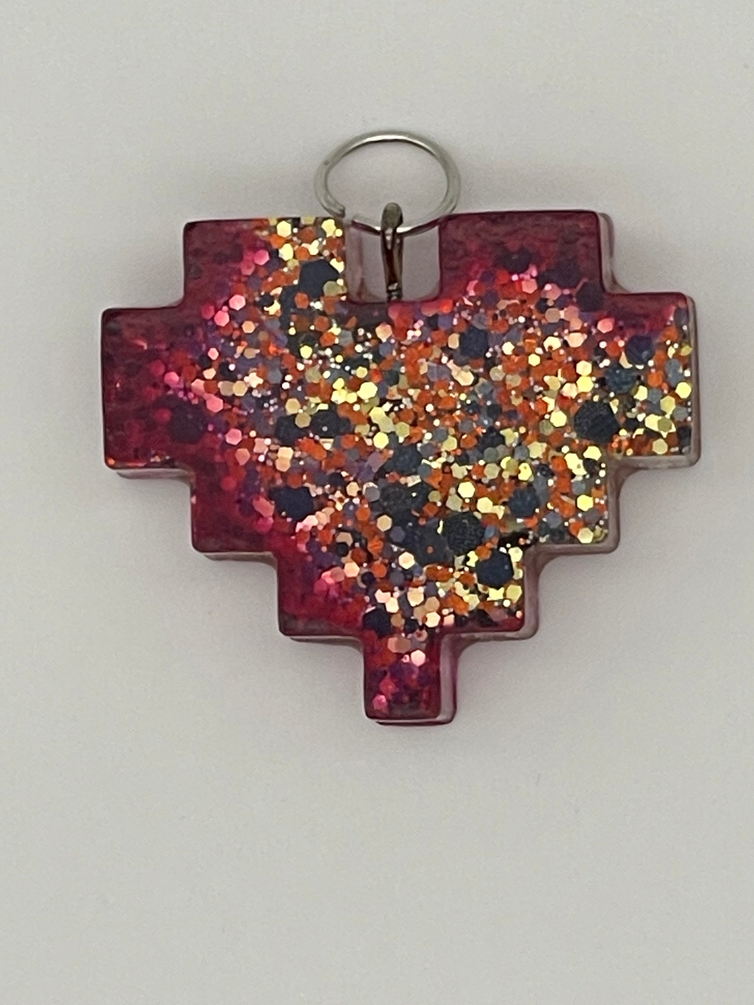 Resin Digital Heart Pendant