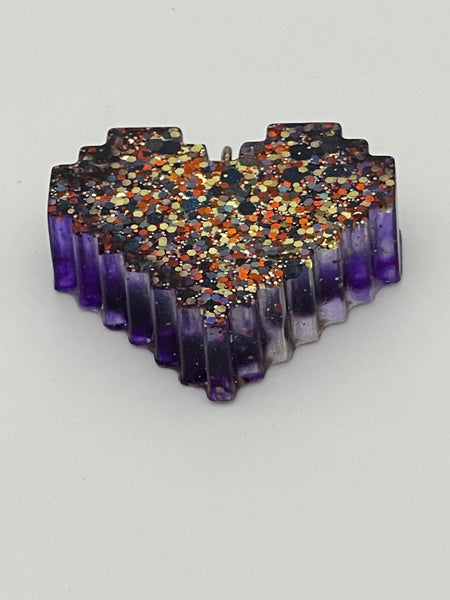 Resin Digital Heart Pendant