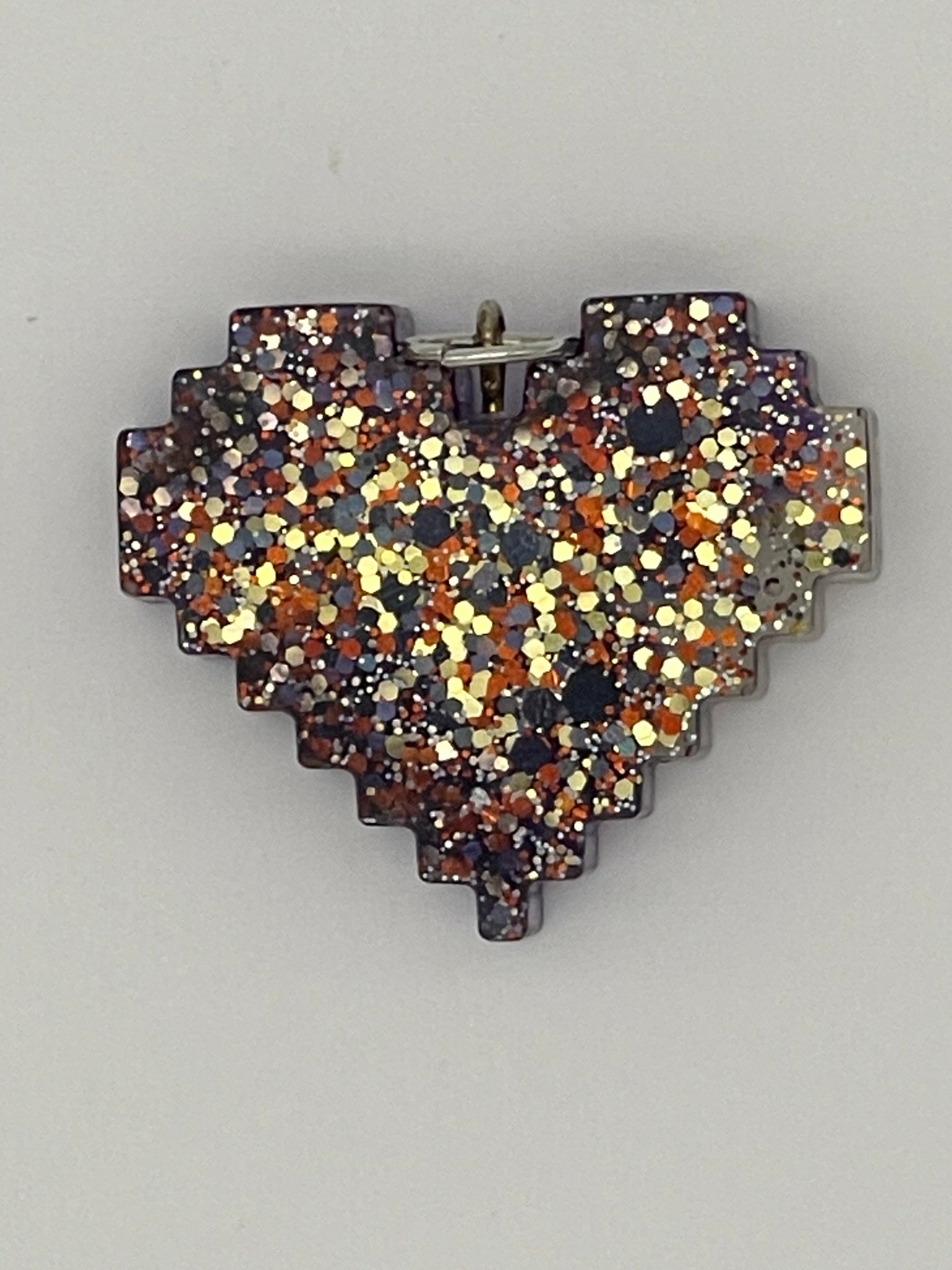 Resin Digital Heart Pendant