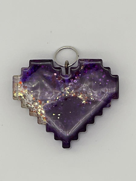 Resin Digital Heart Pendant