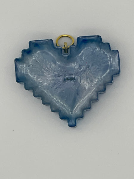 Resin Digital Heart Pendant