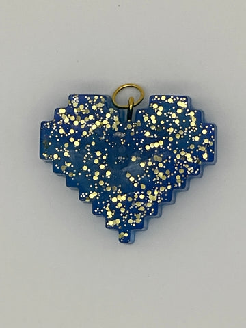 Resin Digital Heart Pendant