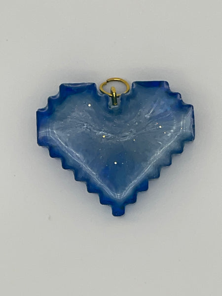 Resin Digital Heart Pendant