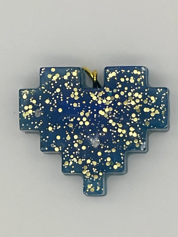 Resin Digital Heart Pendant