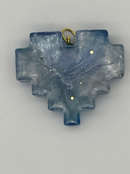 Resin Digital Heart Pendant