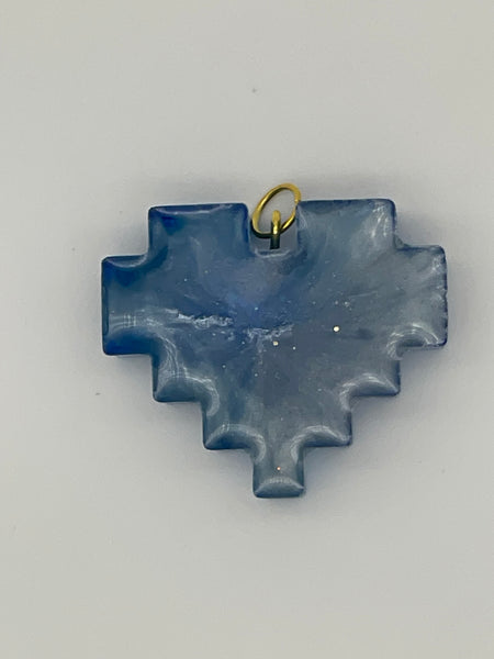 Resin Digital Heart Pendant.