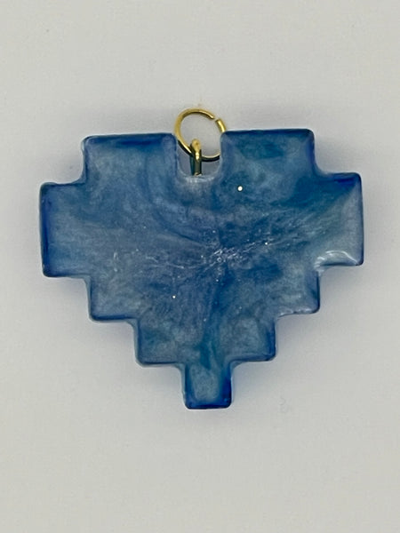 Resin Digital Heart Pendant