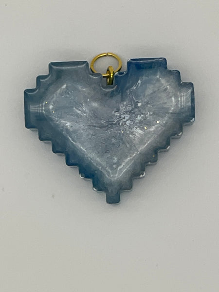 Resin Digital Heart Pendant