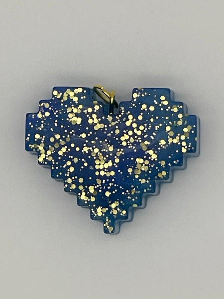 Resin Digital Heart Pendant.