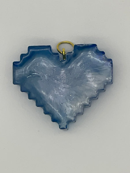 Resin Digital Heart Pendant.