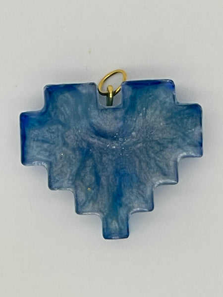 Resin Digital Heart Pendant