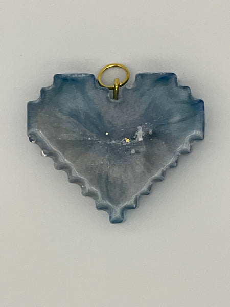 Resin Digital Heart Pendant