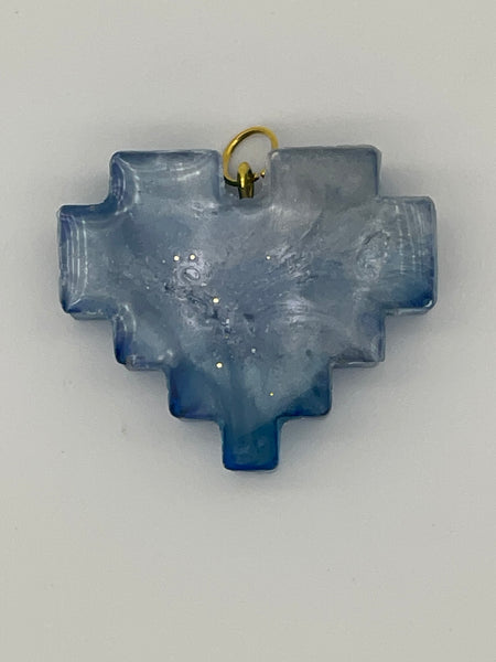 Resin Digital Heart Pendant