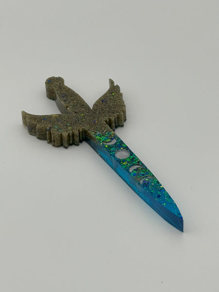 Resin Art Dagger With Moon Phase