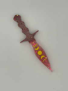 Resin Art Dagger With Moon Phase