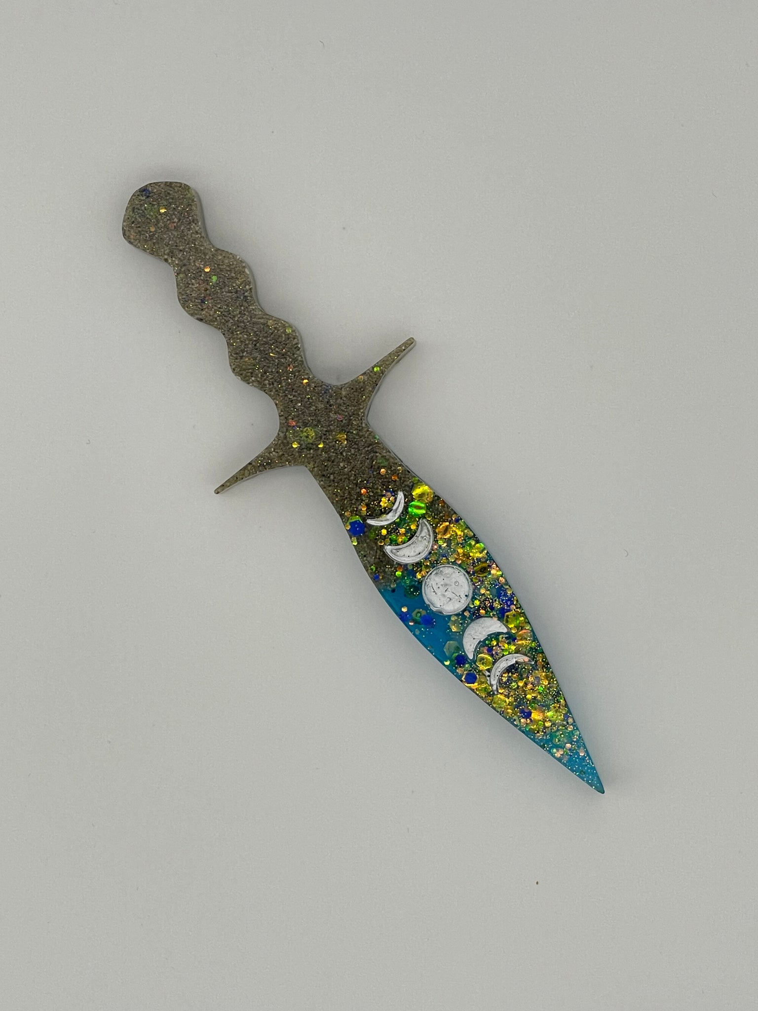 Resin Art Dagger With Moon Phase